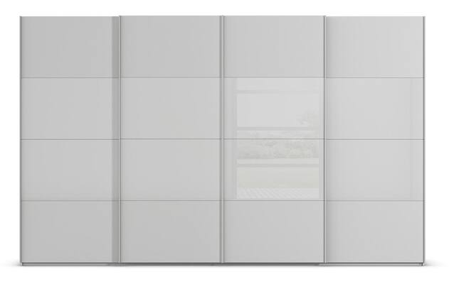 Goossens kledingkast finca combi glans mat glas grijs hoogwaardig meubelplaat - 8244398-{merk}-finca-combi-sts-grijs-schuifdeuren-01